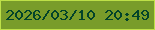 文字の大きさ：2、枠の色：bee048、背景の色：799c2a、文字の色：02432a 無料ブログパーツのブログ時計