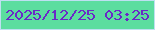 文字の大きさ：3、枠の色：bee0f1、背景の色：5cdd9f、文字の色：6a28c7 無料ブログパーツのブログ時計