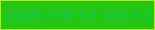 文字の大きさ：2、枠の色：bee227、背景の色：22c80f、文字の色：14c25b 無料ブログパーツのブログ時計