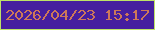 文字の大きさ：2、枠の色：bee267、背景の色：461e9f、文字の色：cd7859 無料ブログパーツのブログ時計