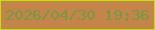 文字の大きさ：3、枠の色：bee401、背景の色：c5854a、文字の色：759843 無料ブログパーツのブログ時計