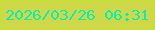 文字の大きさ：3、枠の色：bee52c、背景の色：cfd848、文字の色：0beeb2 無料ブログパーツのブログ時計