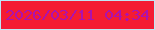 文字の大きさ：5、枠の色：bee6f5、背景の色：f41b33、文字の色：ac12af 無料ブログパーツのブログ時計
