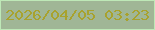 文字の大きさ：2、枠の色：bee8b7、背景の色：a0b696、文字の色：a8a22e 無料ブログパーツのブログ時計