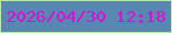 文字の大きさ：4、枠の色：bee9ad、背景の色：5888b1、文字の色：e509d8 無料ブログパーツのブログ時計