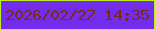 文字の大きさ：3、枠の色：beed27、背景の色：722dea、文字の色：7a2a11 無料ブログパーツのブログ時計