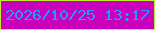 文字の大きさ：5、枠の色：beee31、背景の色：c900bc、文字の色：2899fc 無料ブログパーツのブログ時計