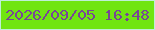文字の大きさ：4、枠の色：beefd7、背景の色：70e511、文字の色：784596 無料ブログパーツのブログ時計
