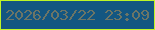 文字の大きさ：1、枠の色：bef527、背景の色：135681、文字の色：6c7566 無料ブログパーツのブログ時計