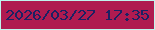 文字の大きさ：3、枠の色：bef5ee、背景の色：af1b50、文字の色：1c2163 無料ブログパーツのブログ時計