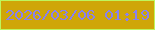 文字の大きさ：4、枠の色：bef65c、背景の色：cfa608、文字の色：8981ef 無料ブログパーツのブログ時計