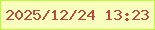 文字の大きさ：3、枠の色：bef83b、背景の色：f9febf、文字の色：be473f 無料ブログパーツのブログ時計