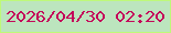 文字の大きさ：1、枠の色：bef979、背景の色：bce5be、文字の色：c4065a 無料ブログパーツのブログ時計
