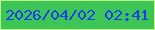 文字の大きさ：1、枠の色：befa86、背景の色：3dc657、文字の色：1b40ea 無料ブログパーツのブログ時計