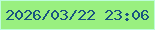 文字の大きさ：3、枠の色：befdda、背景の色：99f080、文字の色：195480 無料ブログパーツのブログ時計