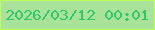 文字の大きさ：2、枠の色：beff5c、背景の色：a9e39a、文字の色：34c66b 無料ブログパーツのブログ時計