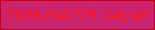 文字の大きさ：5、枠の色：bf0028、背景の色：c92470、文字の色：fc1717 無料ブログパーツのブログ時計