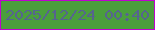 文字の大きさ：1、枠の色：bf02cf、背景の色：4b9e3c、文字の色：56648f 無料ブログパーツのブログ時計