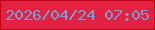 文字の大きさ：1、枠の色：bf0414、背景の色：e42141、文字の色：71a0d7 無料ブログパーツのブログ時計