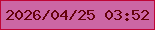 文字の大きさ：4、枠の色：bf0536、背景の色：cc66a4、文字の色：65020b 無料ブログパーツのブログ時計