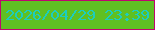 文字の大きさ：5、枠の色：bf066f、背景の色：5fc023、文字の色：1ccdbd 無料ブログパーツのブログ時計