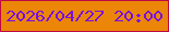 文字の大きさ：2、枠の色：bf0845、背景の色：eb8608、文字の色：780fde 無料ブログパーツのブログ時計