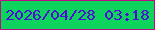 文字の大きさ：5、枠の色：bf0a86、背景の色：0cd45d、文字の色：4f0cd7 無料ブログパーツのブログ時計