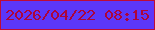 文字の大きさ：4、枠の色：bf0b37、背景の色：5c37f9、文字の色：ac043b 無料ブログパーツのブログ時計