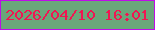 文字の大きさ：4、枠の色：bf0be8、背景の色：6aa67a、文字の色：f01652 無料ブログパーツのブログ時計