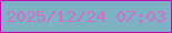 文字の大きさ：3、枠の色：bf0cb5、背景の色：7db2c5、文字の色：d46ec8 無料ブログパーツのブログ時計
