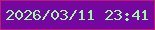 文字の大きさ：4、枠の色：bf1978、背景の色：7507a1、文字の色：a0f9a0 無料ブログパーツのブログ時計