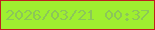文字の大きさ：2、枠の色：bf201f、背景の色：9fef30、文字の色：8cc758 無料ブログパーツのブログ時計