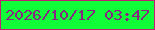 文字の大きさ：2、枠の色：bf2073、背景の色：0ffe37、文字の色：872781 無料ブログパーツのブログ時計