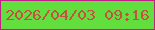 文字の大きさ：4、枠の色：bf2088、背景の色：62de3e、文字の色：c15340 無料ブログパーツのブログ時計
