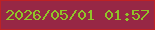 文字の大きさ：1、枠の色：bf2124、背景の色：972745、文字の色：90c429 無料ブログパーツのブログ時計