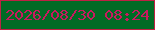 文字の大きさ：3、枠の色：bf2144、背景の色：026b25、文字の色：c9195f 無料ブログパーツのブログ時計