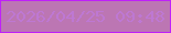 文字の大きさ：2、枠の色：bf21f9、背景の色：bc76b3、文字の色：be78d3 無料ブログパーツのブログ時計
