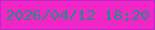 文字の大きさ：3、枠の色：bf25c8、背景の色：f026c7、文字の色：1b9081 無料ブログパーツのブログ時計