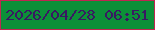 文字の大きさ：4、枠の色：bf2651、背景の色：0c9038、文字の色：391962 無料ブログパーツのブログ時計