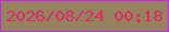 文字の大きさ：4、枠の色：bf26f0、背景の色：96825f、文字の色：d82b62 無料ブログパーツのブログ時計