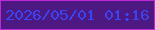 文字の大きさ：5、枠の色：bf28d9、背景の色：4d1882、文字の色：3a44f0 無料ブログパーツのブログ時計