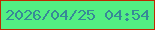 文字の大きさ：3、枠の色：bf2b00、背景の色：53ef83、文字の色：378997 無料ブログパーツのブログ時計
