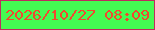 文字の大きさ：3、枠の色：bf2b5e、背景の色：44fb52、文字の色：f2482f 無料ブログパーツのブログ時計