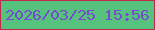 文字の大きさ：3、枠の色：bf2c4b、背景の色：57c27d、文字の色：754bd0 無料ブログパーツのブログ時計