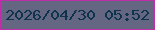 文字の大きさ：5、枠の色：bf2ea9、背景の色：646682、文字の色：0e334d 無料ブログパーツのブログ時計
