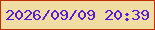 文字の大きさ：1、枠の色：bf2f04、背景の色：f0dda3、文字の色：551ddb 無料ブログパーツのブログ時計