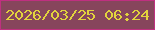 文字の大きさ：5、枠の色：bf3080、背景の色：87455c、文字の色：e2d33d 無料ブログパーツのブログ時計