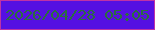 文字の大きさ：1、枠の色：bf32a5、背景の色：5510e2、文字の色：2b6d41 無料ブログパーツのブログ時計