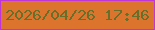 文字の大きさ：1、枠の色：bf36d6、背景の色：dd742d、文字の色：686f2a 無料ブログパーツのブログ時計