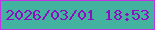 文字の大きさ：5、枠の色：bf36e2、背景の色：43b29f、文字の色：8c0ec0 無料ブログパーツのブログ時計